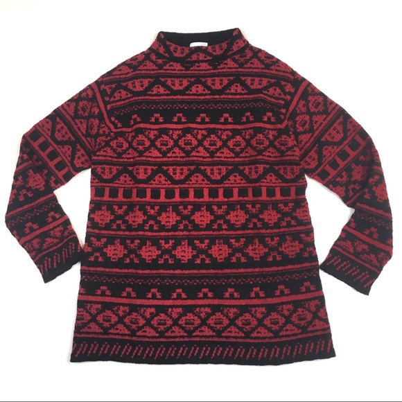 J Jill Fair Isle Nordic Funnel Neck 